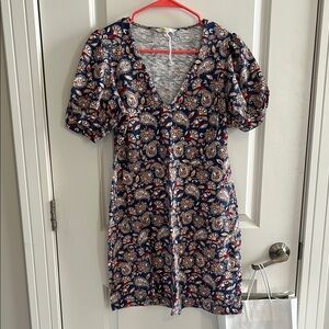 Boden Floral V-Neck Dress